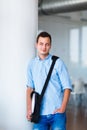 Handsome college student on campus Royalty Free Stock Photo