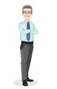 Handsome confident business man. Businessman cartoon character.