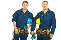 Handsome constructor workers team