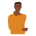 Handsome dark skinned man on white background, vector illustration