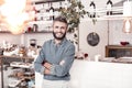 Handsome delighted man being in a great mood