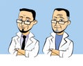 Handsome doctor character cartoon stylized vector illustration