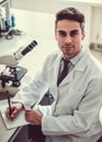 Handsome doctor in laboratory Royalty Free Stock Photo
