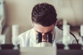 Handsome doctor in laboratory Royalty Free Stock Photo
