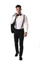 Handsome elegant young man with suit and bow-tie Royalty Free Stock Photo