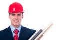 Handsome engineer with blueprints Royalty Free Stock Photo