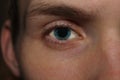 The handsome eye of a man. Royalty Free Stock Photo