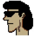 Handsome face man with pixel art