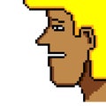 Handsome face man with pixel art