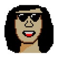 Handsome face man with pixel art