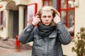 Handsome fashionable young man with a haircut Royalty Free Stock Photo