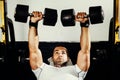 Handsome fitness man weightlifting workout Royalty Free Stock Photo