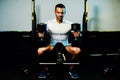 handsome fitness man weightlifting workout Royalty Free Stock Photo