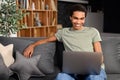 Handsome guy spends time in networks Royalty Free Stock Photo