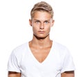 Handsome guy in white t-shirt Royalty Free Stock Photo
