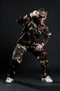 Handsome hip hop dancer in camouflage Royalty Free Stock Photo