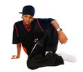Handsome hip-hop young man on white Royalty Free Stock Photo