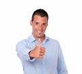 Handsome latin man with positive thumb sign Royalty Free Stock Photo