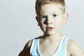 Handsome Little Boy with Blue Eyes.portrait of child Royalty Free Stock Photo