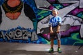 Handsome little boy holding his skateboard Royalty Free Stock Photo