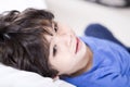 Handsome little boy resting quietly Royalty Free Stock Photo