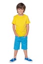 Handsome little boy in the yellow shirt