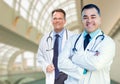 Handsome Male Doctors or Nurses Inside Hospital Building Royalty Free Stock Photo