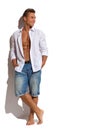 Handsome Male Model In Unbuttoned Shirt Royalty Free Stock Photo