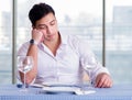 Handsome man alone in restaraunt on date Royalty Free Stock Photo