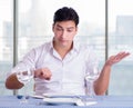 Handsome man alone in restaraunt on date Royalty Free Stock Photo