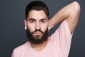 Handsome man with beard and piercings Royalty Free Stock Photo