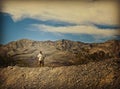 Man mountain hiking Death Valley