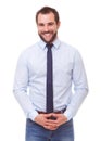 Handsome man in blue shirt Royalty Free Stock Photo