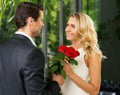 Handsome man dating his lady Royalty Free Stock Photo