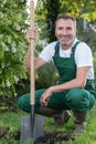 handsome man digging with shovel Royalty Free Stock Photo