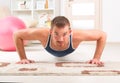 Handsome man doing push ups Royalty Free Stock Photo