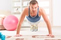 Handsome man doing push ups Royalty Free Stock Photo