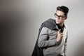 Handsome man dressed casual wearing glasses Royalty Free Stock Photo