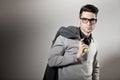 Handsome man dressed casual wearing glasses Royalty Free Stock Photo