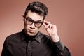 Handsome man dressed casual wearing glasses Royalty Free Stock Photo