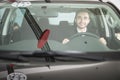 Handsome man driving his car Royalty Free Stock Photo