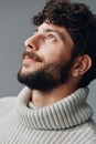 Style man adult young beard caucasian background guy portrait attractive face handsome male person Royalty Free Stock Photo