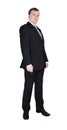 Handsome man in formal suit on white background. Abstract photo of business emotions Royalty Free Stock Photo