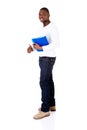 Handsome man holding files. Student. Businessman. Royalty Free Stock Photo