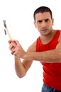 Handsome man holding hammer Royalty Free Stock Photo