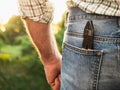 Handsome man holding tools in his hands Royalty Free Stock Photo