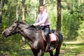 Handsome man on horse Royalty Free Stock Photo