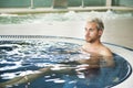 Handsome man in jacuzzi Royalty Free Stock Photo