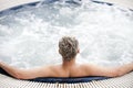Handsome man in jacuzzi Royalty Free Stock Photo
