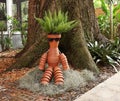 Creative man made out of clay pots